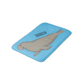 Elephant seal cartoon illustration バスマット (アングル)