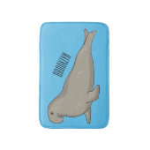 Elephant seal cartoon illustration バスマット (正面縦)