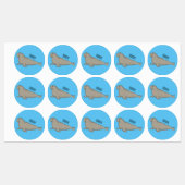 Elephant seal cartoon illustration  ラベル (シート)
