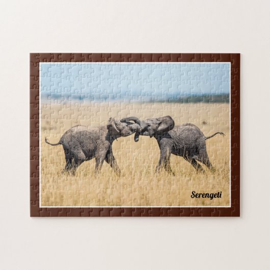 Elephant Serengeti Africa Savanna Wildlife ジグソーパズル (横)