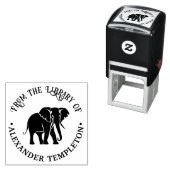 Elephant Silhouette Library Book Name #2 セルフインキングスタンプ (インサイチュ)