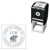 Elephant Silhouette Library Book Name Initials セルフインキングスタンプ (インサイチュ)