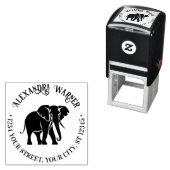 Elephant Silhouette Name Return Address セルフインキングスタンプ (インサイチュ)
