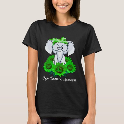 Elephant Sunflower Organ Donation Awareness Costum Tシャツ (正面)