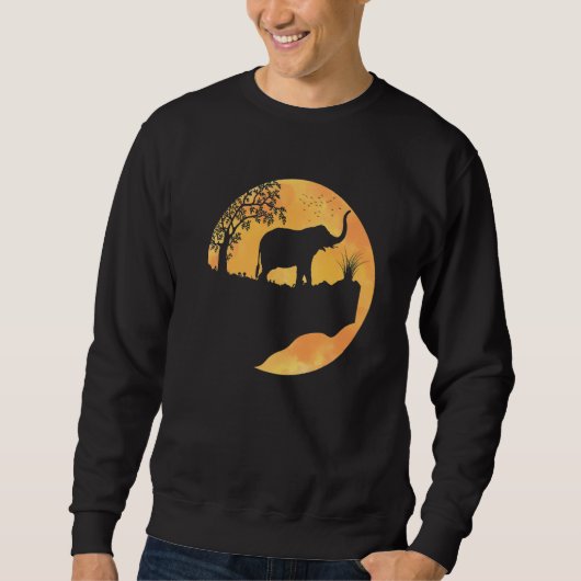 Elephant Sunset For Men Women Cute Elephant スウェットシャツ (正面)