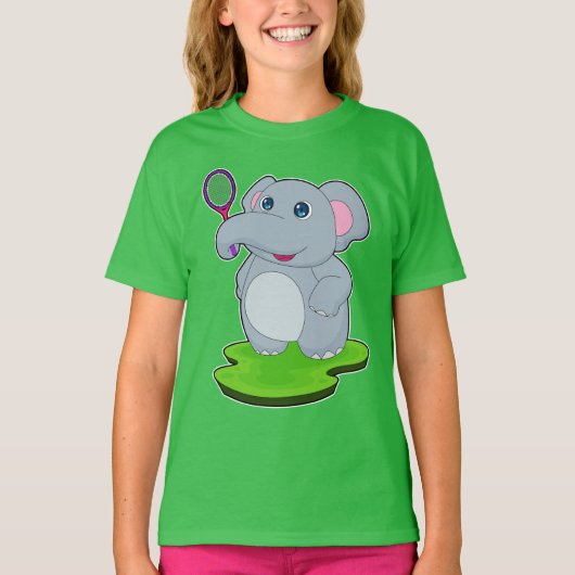Elephant Tennis Tennis racket Tシャツ (正面)