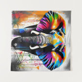 Elephant Theme Party Photo Backdrop タペストリー (正面(横))