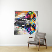 Elephant Theme Party Photo Backdrop タペストリー (インサイチュ(横))