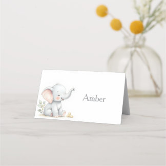 Elephant Themed Baby Shower Place Cards プレイスカード