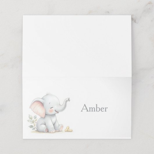 Elephant Themed Baby Shower Place Cards プレイスカード (外部開封)