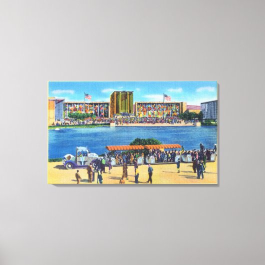 Elephant Train and Federal Bldg, CA Worlds Fair キャンバスプリント (正面)