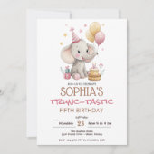 Elephant trunc-tastic kids birthday 招待状 (正面)