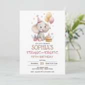 Elephant trunc-tastic kids birthday 招待状 (スタンド正面)
