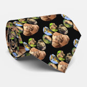 Elephant Tug of War Footprint Neck Tie ネクタイ (ロール)