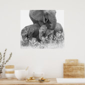 Elephant & Two Calves | Samburu ポスター (キッチン)