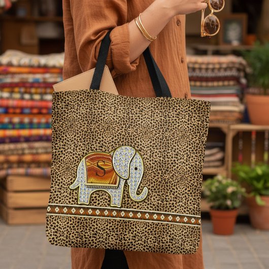 Elephant Walk モノグラム チーター ID390 トートバッグ