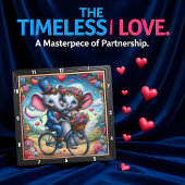 Elephant Wedding Bicycle Romantic スクエア壁時計