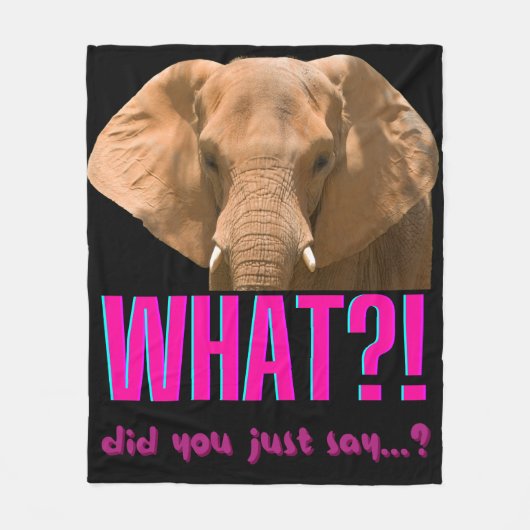 Elephant What Did You Just Say? フリースブランケット (正面)