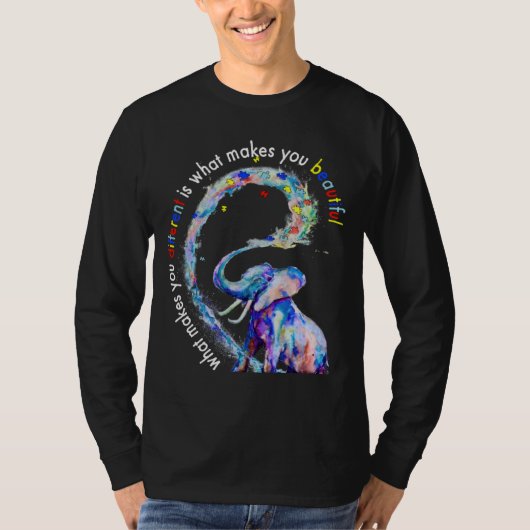 Elephant What Makes You Different Autism Awareness Tシャツ (正面)