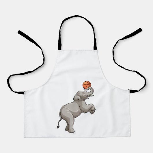 Elephant with Basketball エプロン (正面)