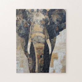 Elephant with Benin designs on body ジグソーパズル