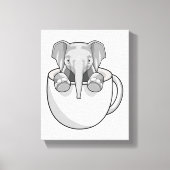 Elephant with Cup キャンバスプリント (正面)