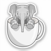 Elephant with Cup シール (正面)