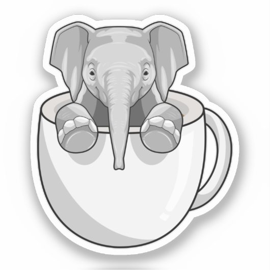 Elephant with Cup シール (正面)