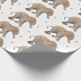 Elephant with cupcakes XL gift wrap ラッピングペーパー