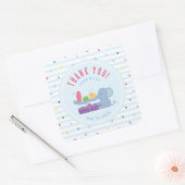 Elephant with Gifts Birthday Party Thank You スクエアシール (封筒)