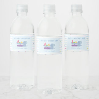 Elephant with Gifts Birthday Water Bottle Label ペットボトルラベル
