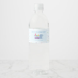 Elephant with Gifts Birthday Water Bottle Label ペットボトルラベル