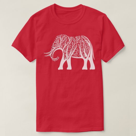 Elephant With Tree Elephant Lover Zookeeper Gift E Tシャツ (デザイン正面)