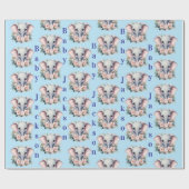 Elephant Wrapping Paper Pink & White Stripe  ラッピングペーパー (フラット)