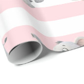 Elephant Wrapping Paper Pink & White Stripe  ラッピングペーパー (ロールコーナー)