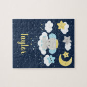 Elephant Yellow and Navy ジグソーパズル (横)