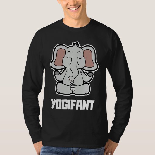 Elephant Yogifant Yoga Position Vintage Frequency  Tシャツ (正面)