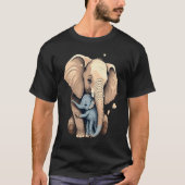 Elephant Zookeeper Elephant Mom Hugging A Child El Tシャツ (正面)