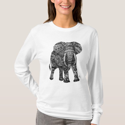Elephantasticの女性のフード付きスウェットシャツ Tシャツ (正面)