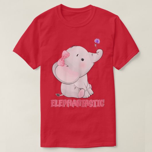 Elephantastic Cute Flower Girls Elephant  Tシャツ (デザイン正面)