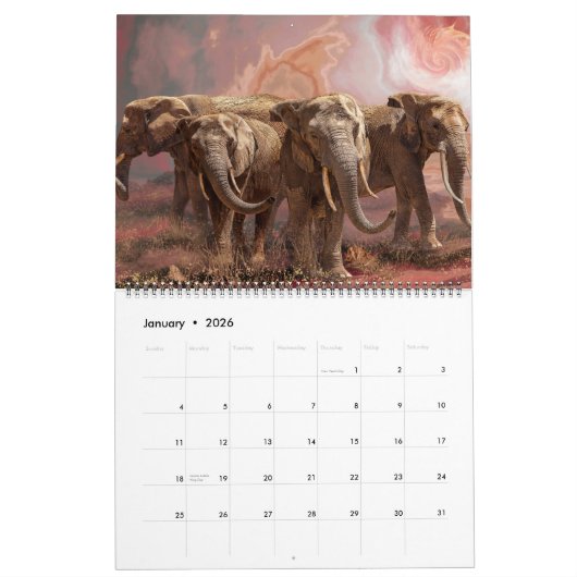 ELEPHANTS ART #1 CALENDAR カレンダー (1月 2026)