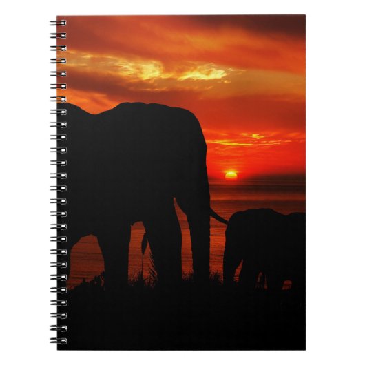 Elephants at Sunset ノートブック (正面)