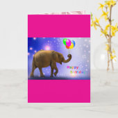 elephants cute birthday wishes カード (黄色い花)