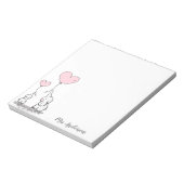 Elephants cute mother baby child name ノートパッド (回転)