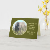 ELEPHANTS HAVE GOOD MEMORY, ME, NOT SO MUCH カード (黄色い花)