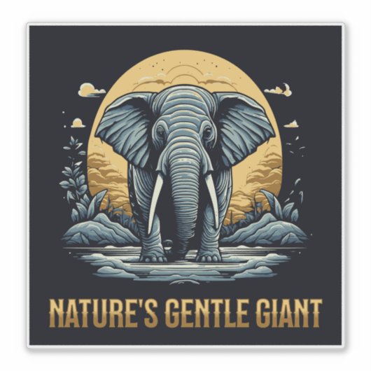 Elephants Nature's Gentle Giant シール (正面)