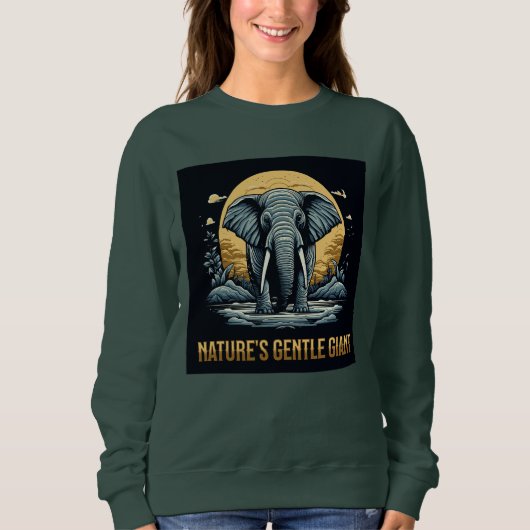 Elephants Nature's Gentle Giant スウェットシャツ (正面)