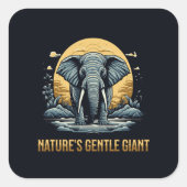 Elephants Nature's Gentle Giant スクエアシール (正面)