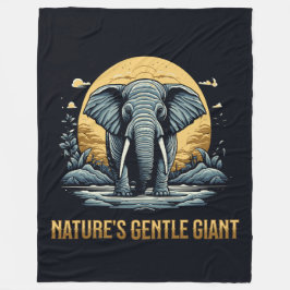 Elephants Nature's Gentle Giant フリースブランケット