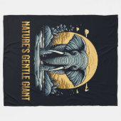 Elephants Nature's Gentle Giant フリースブランケット (正面(横))